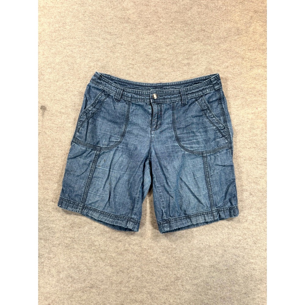 Faded Glory Denim Shorts Womens 10 Blue Medium Wash FGL26803CD Casual Walking